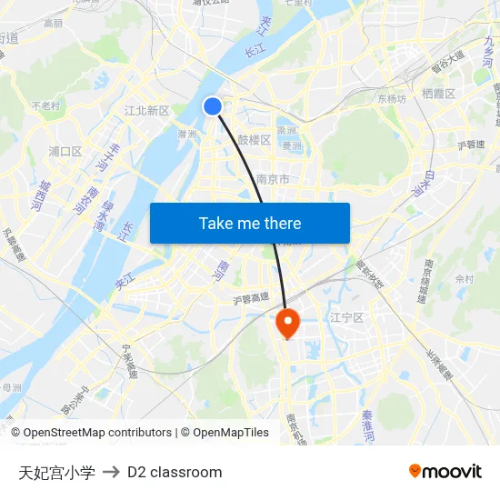 Tianfei Palace Primary School to D2 classroom map