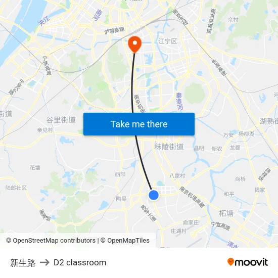 Xinsheng Road to D2 classroom map