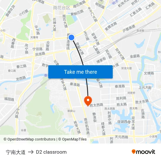 Ningnan Avenue to D2 classroom map