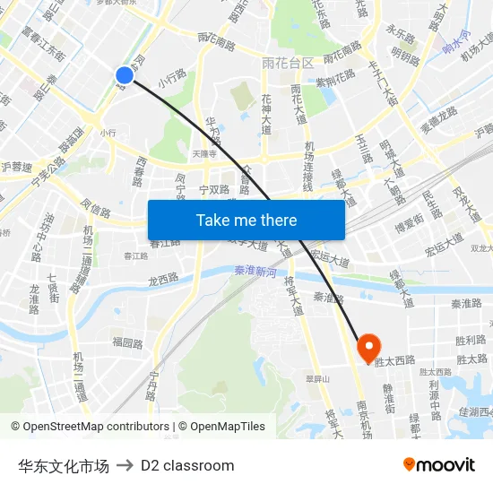 East China Culture Market to D2 classroom map