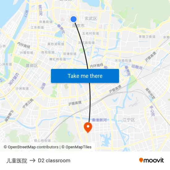 Children's Hospital to D2 classroom map