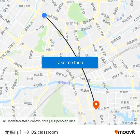Longfu Villa to D2 classroom map