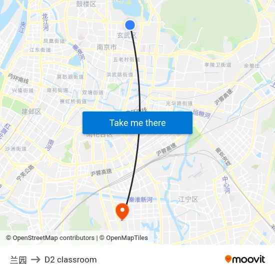 Lan Yuan to D2 classroom map