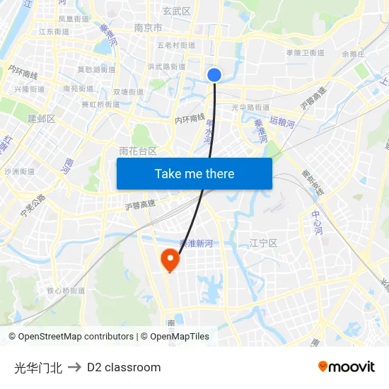 Guanghuamen North to D2 classroom map