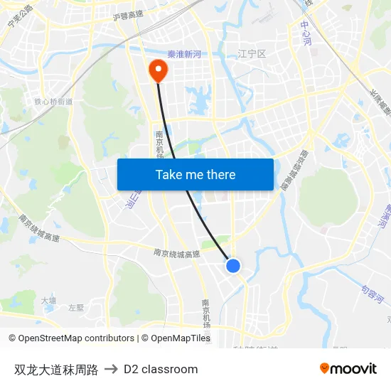 Shuanglong Avenue Mazhou Road to D2 classroom map