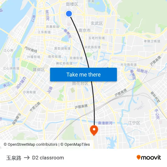 Yuquan Road to D2 classroom map