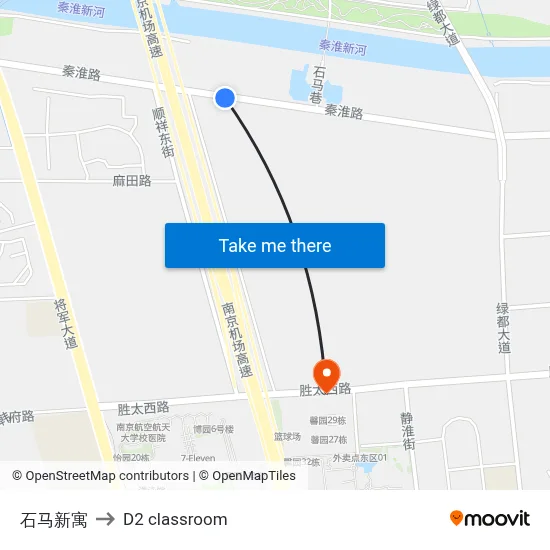 Shima New Residence to D2 classroom map