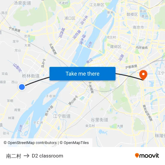 South Second Village to D2 classroom map