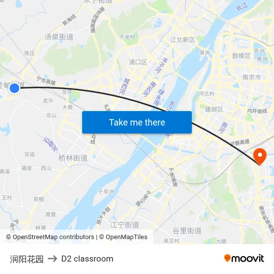 Runyang Garden to D2 classroom map