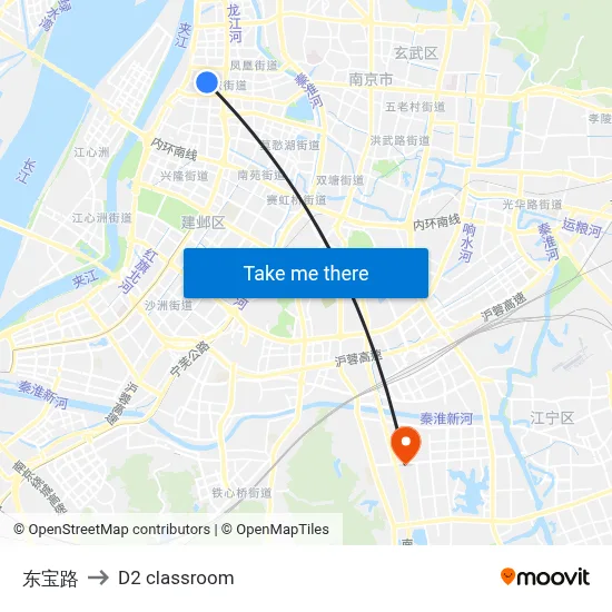 Dongbao Road to D2 classroom map