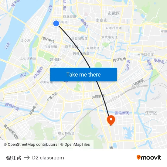 Jinjiang Road to D2 classroom map