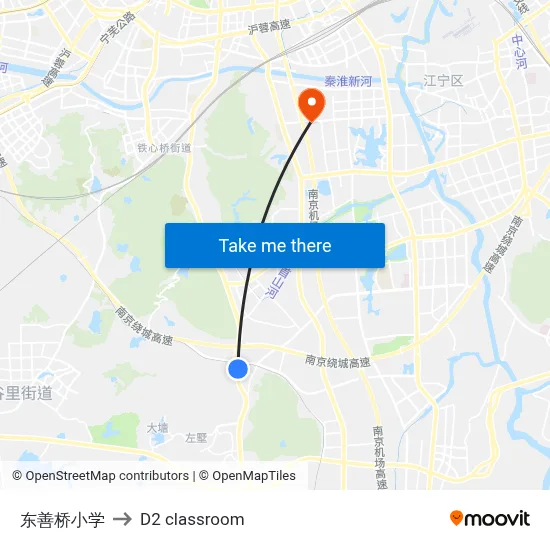 Dongshan Bridge Elementary School to D2 classroom map
