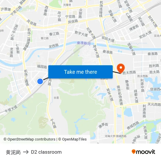Huangnigang to D2 classroom map