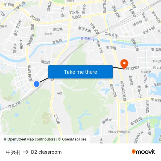 Zhongxing Village to D2 classroom map