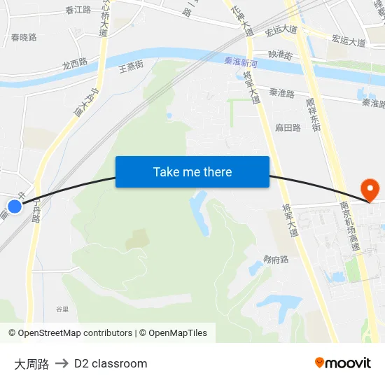 Dazhou Road to D2 classroom map