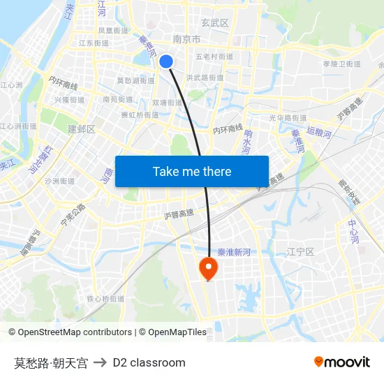 Moucou Road & Chaotiangong to D2 classroom map