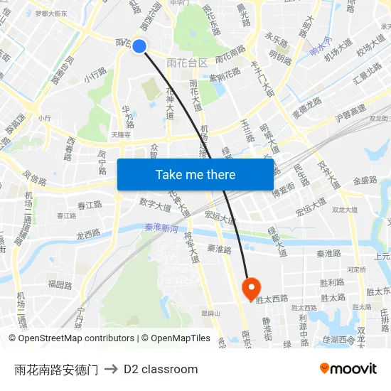 Yuhua South Road Andemen to D2 classroom map