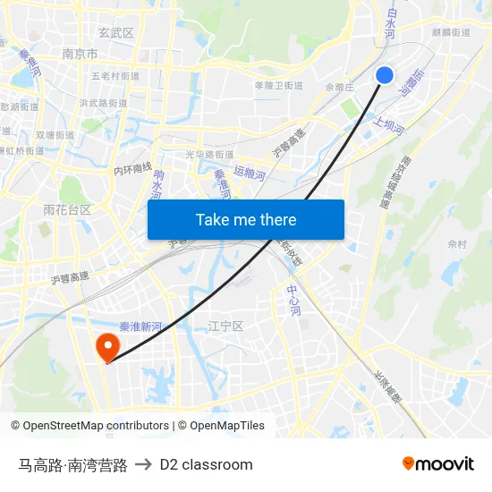 Magao Road & Nanwan Camp Road to D2 classroom map