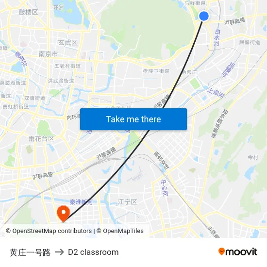 Huangzhuang First Road to D2 classroom map