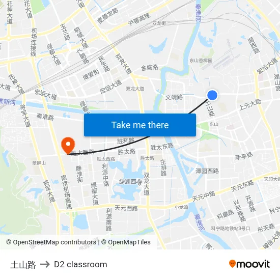 Tushan Road to D2 classroom map