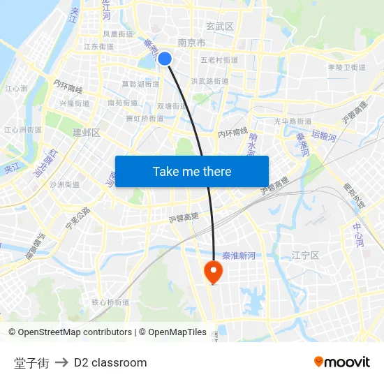 Tangzi Street to D2 classroom map