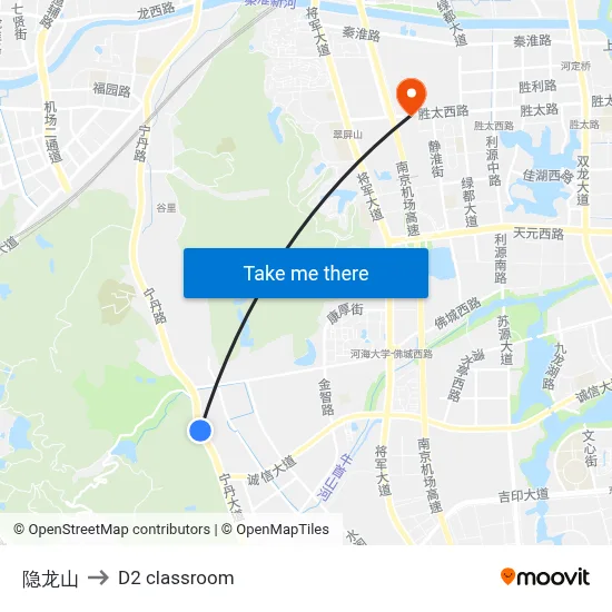 Yinlong Mountain to D2 classroom map