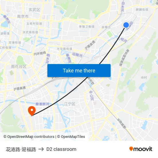 Huagang Road·Yingfu Road to D2 classroom map