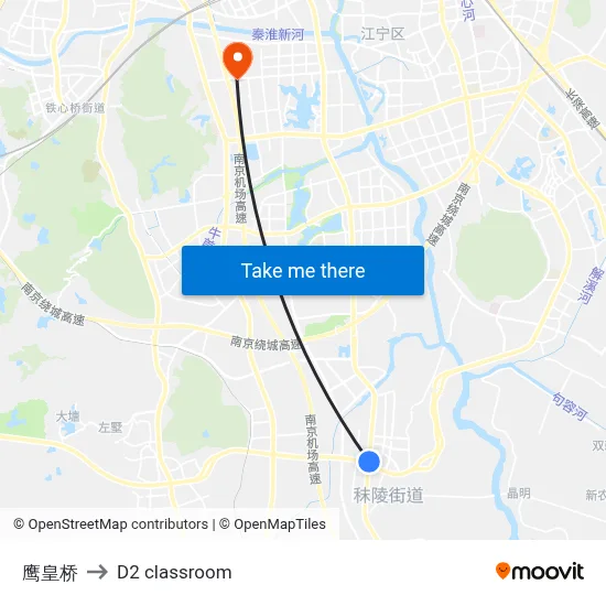 Yinghuang Bridge to D2 classroom map