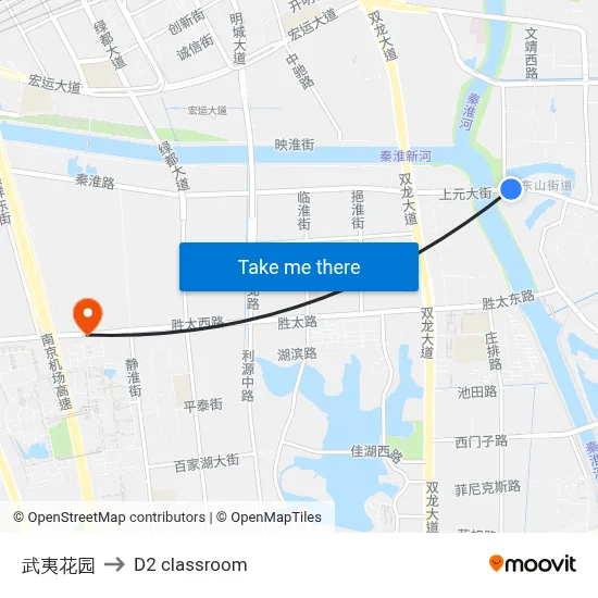 Wuyi Garden to D2 classroom map