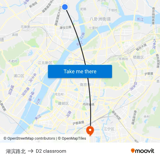 Hubin Road North to D2 classroom map