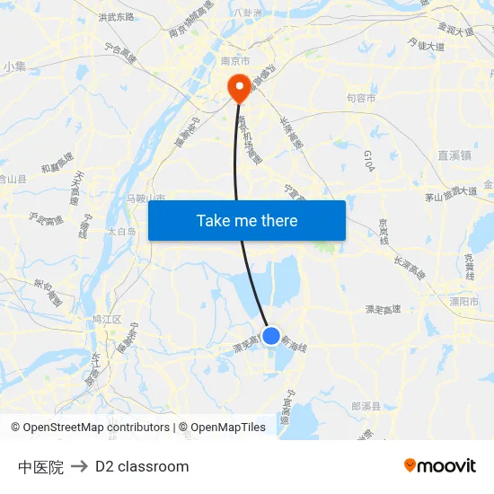 Traditional Chinese Medicine Hospital to D2 classroom map