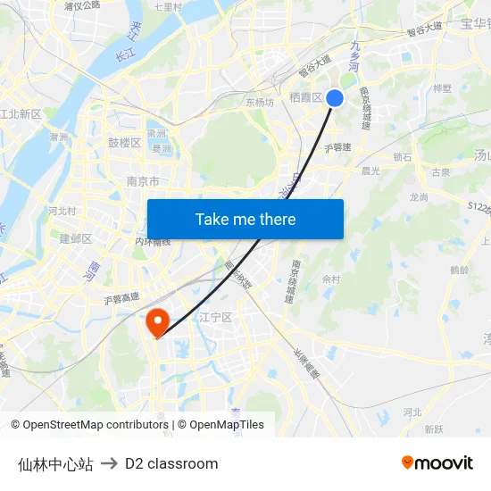 Xianlin Center Station to D2 classroom map
