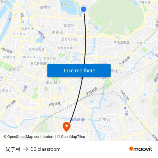 Gangzi Village to D2 classroom map