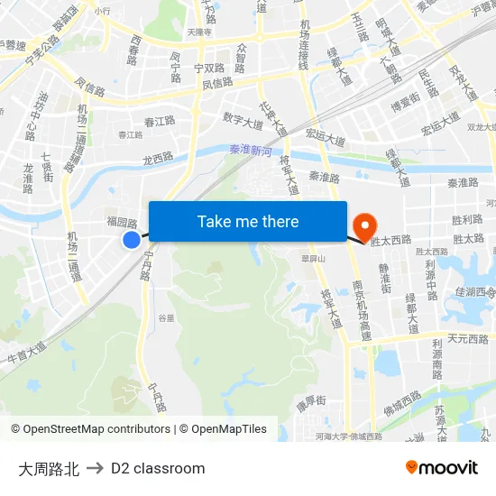 Dazhou Road North to D2 classroom map