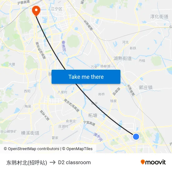 East Han Village North (Request Stop) to D2 classroom map