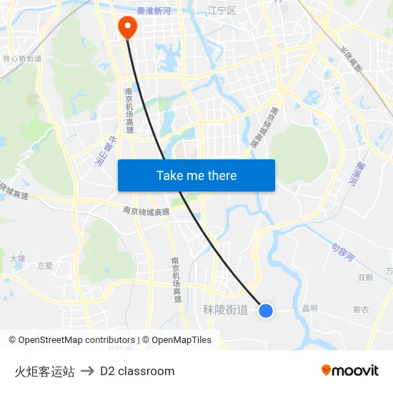 Huoju Bus Station to D2 classroom map