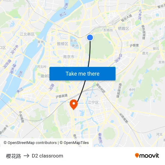 Yinghua Road to D2 classroom map