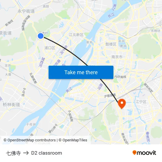 Seven Buddha Temple to D2 classroom map