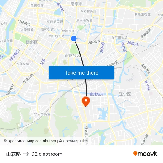 Yuhua Road to D2 classroom map