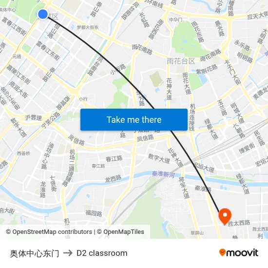 Olympic Center East Gate to D2 classroom map