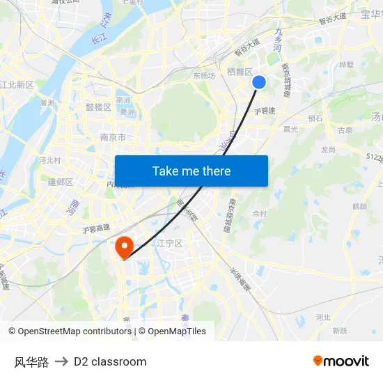 Fenghua Road to D2 classroom map