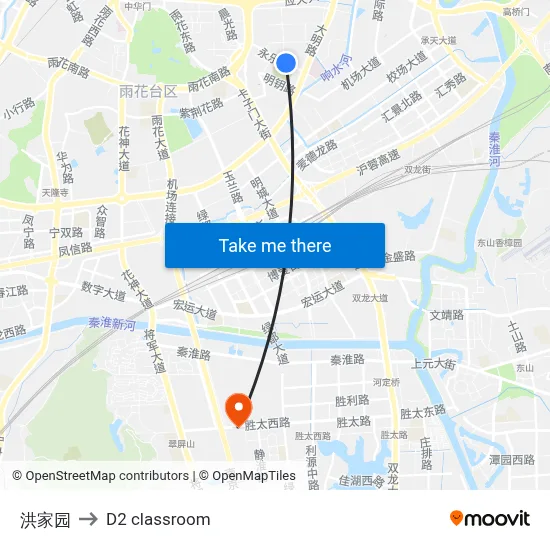 Hongjiayuan to D2 classroom map