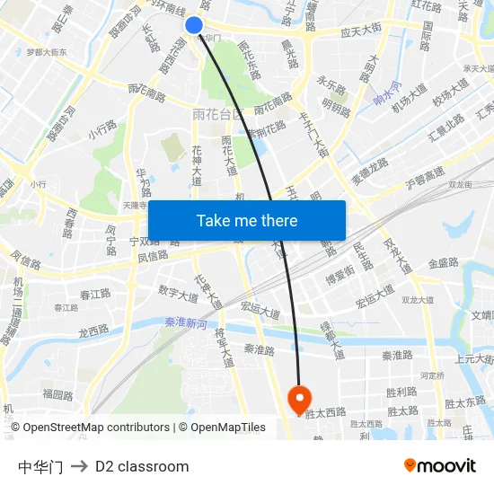 Zhonghua Gate to D2 classroom map