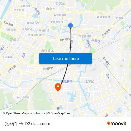 Guanghua Gate to D2 classroom map