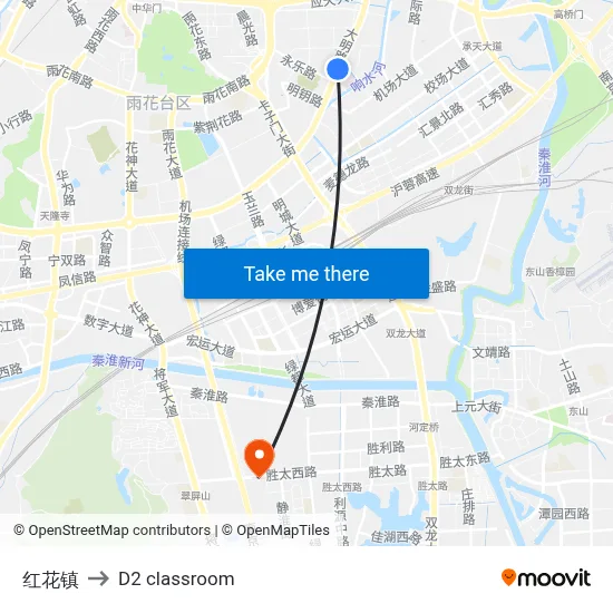 Honghua Town to D2 classroom map