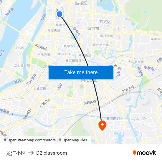 Longjiang Residential Area to D2 classroom map