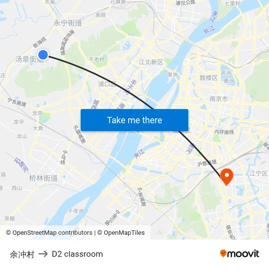 Yuchong Village to D2 classroom map