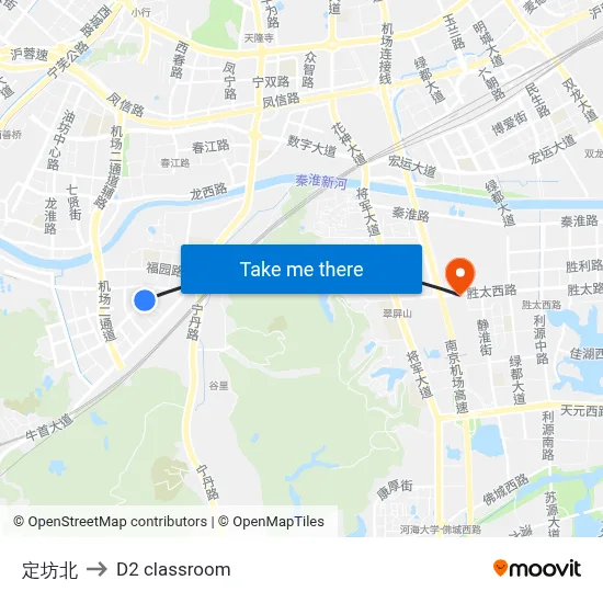 Dingfang North to D2 classroom map