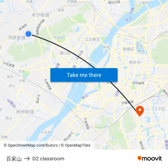Baijia Mountain to D2 classroom map