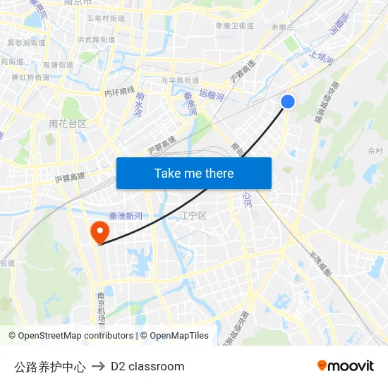Highway Maintenance Center to D2 classroom map